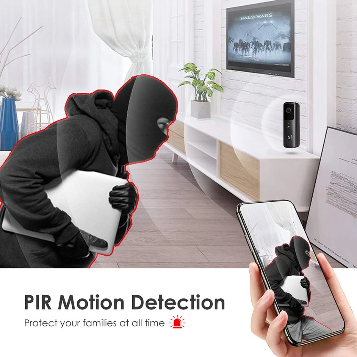 T-ring Smarthome Video Deurbel V3 - Deurbelset - Draadloos - IOS En Android - Zwart (Geen Abonnement Verplichting) (incl. 2 X Oplaadbare Accu Batterijen En Losse Bel.) EXTRA SMAL MODEL ! 6 T-ring Smarthome Video Deurbel V3 - Deurbelset - Draadloos - IOS En Android - Zwart (Geen Abonnement Verplichting) (incl. 2 X Oplaadbare Accu Batterijen En Losse Bel.) EXTRA SMAL MODEL ! - Afbeelding 6