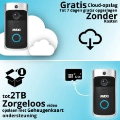 Maxi Video Deurbel – Draadloze Deurbel Met HD Camera – Draadloos Wifi – Inclusief Chime - Deurbeldrukker - Volledige Deurbelset -Makita || Merkloos || Stanley Verkoopwinkel 1200x1200 3542
