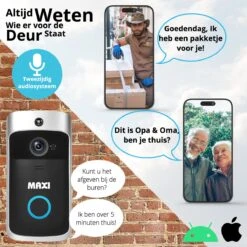 Maxi Video Deurbel – Draadloze Deurbel Met HD Camera – Draadloos Wifi – Inclusief Chime - Deurbeldrukker - Volledige Deurbelset -Makita || Merkloos || Stanley Verkoopwinkel 1200x1200 3543