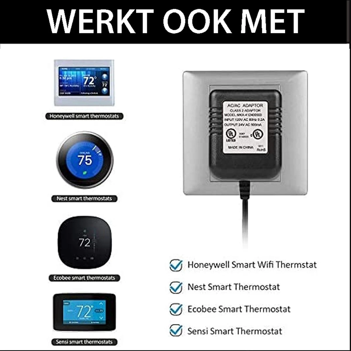 Doorguard Video Deurbel Adapter - 18v 5m - Voor Doorguard XS, Ring, Eken, Nest Hello - Werkt Ook Op Honeywell Thermostaat, Nest Thermostaat 5 Doorguard Video Deurbel Adapter - 18v 5m - Voor Doorguard XS, Ring, Eken, Nest Hello - Werkt Ook Op Honeywell Thermostaat, Nest Thermostaat - Afbeelding 5