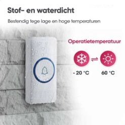 AVANTEK Draadloze Deurbel Met 2 Ontvangers - Wit - Bereik 400 Meter - Waterdicht - Zonder Batterijen - 52 Melodieën -Makita || Merkloos || Stanley Verkoopwinkel 1200x1200 3560