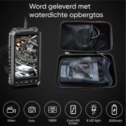 Endoscoop Camera HD Inspectiecamera 5M – 5.0” Scherm – Luxe Opbergtas - IP67 Waterdicht – Incl. Micro SD Kaart 32GB -Makita || Merkloos || Stanley Verkoopwinkel 1200x1200 368