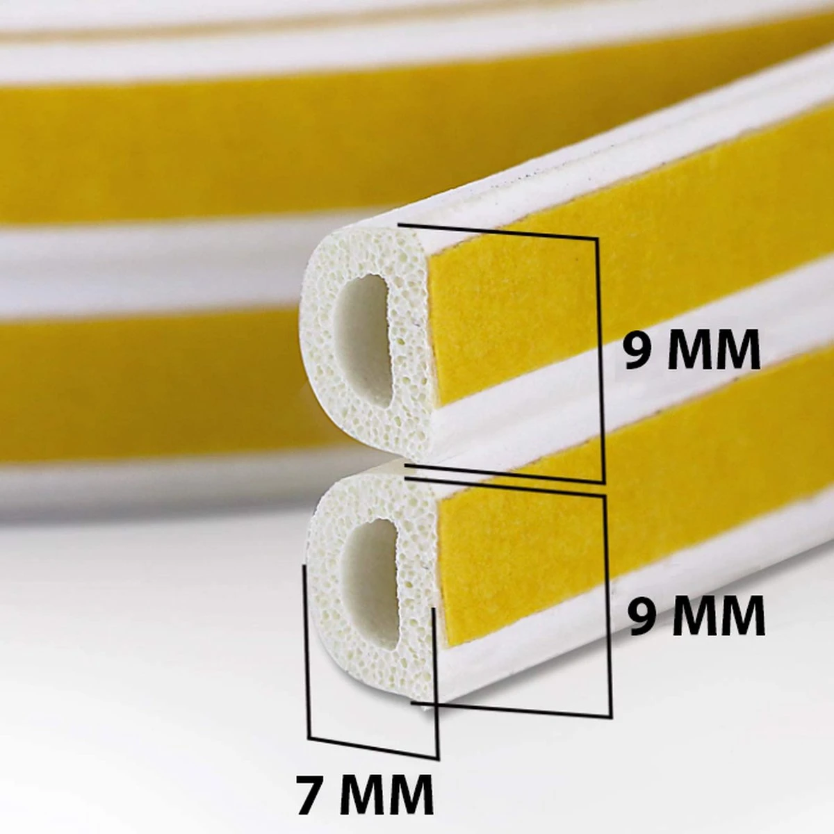 Simple Fix Tochtstrip - 10M X 9MM - Tochtstrips Voor Deuren - Tochtstopper - Tochtband - Tochtrol - Zelfklevend En Isolerend - D-profiel - Wit 6 Simple Fix Tochtstrip - 10M X 9MM - Tochtstrips Voor Deuren - Tochtstopper - Tochtband - Tochtrol - Zelfklevend En Isolerend - D-profiel - Wit - Afbeelding 6