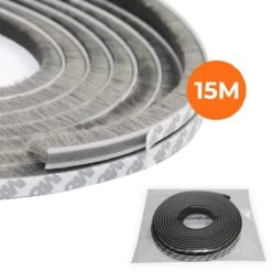 Tochtband Premium - Extra Goede Kwaliteit - 15 Meter - Tochtband Zelfklevend - Tochtstopper Deur - Tochtstrip Voor Deuren - Tochtstrip Deur - Deurborstel - Tochtstrip Raam - Tochtborstel - Tochtstrip Zelfklevend