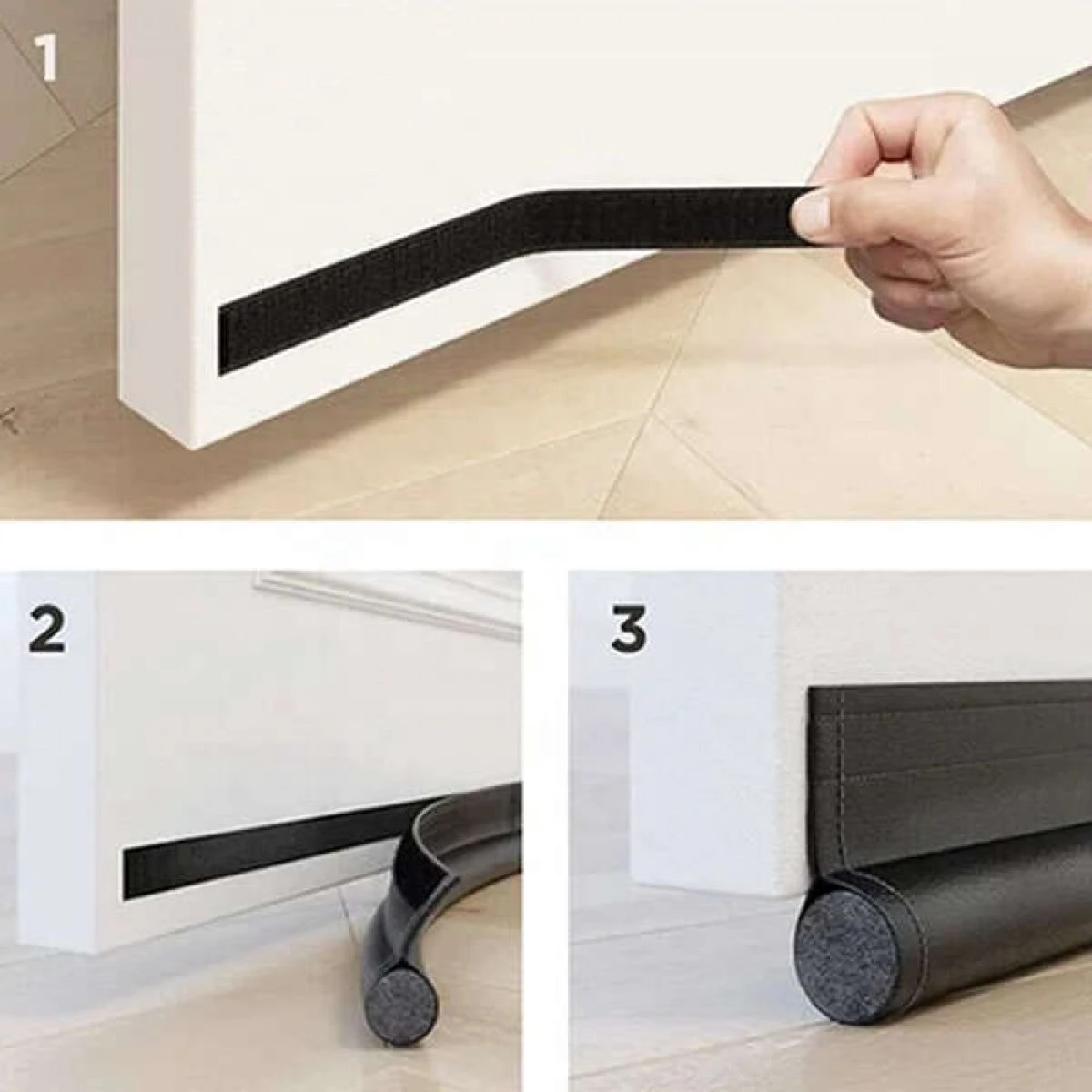 Merkloos Tochtstopper - 95 Cm - 2 X Enkele Tochtrol - Deur Isolatie - Tochtstopper - Aanpasbaar - Antraciet 3 Merkloos Tochtstopper - 95 Cm - 2 X Enkele Tochtrol - Deur Isolatie - Tochtstopper - Aanpasbaar - Antraciet - Afbeelding 3