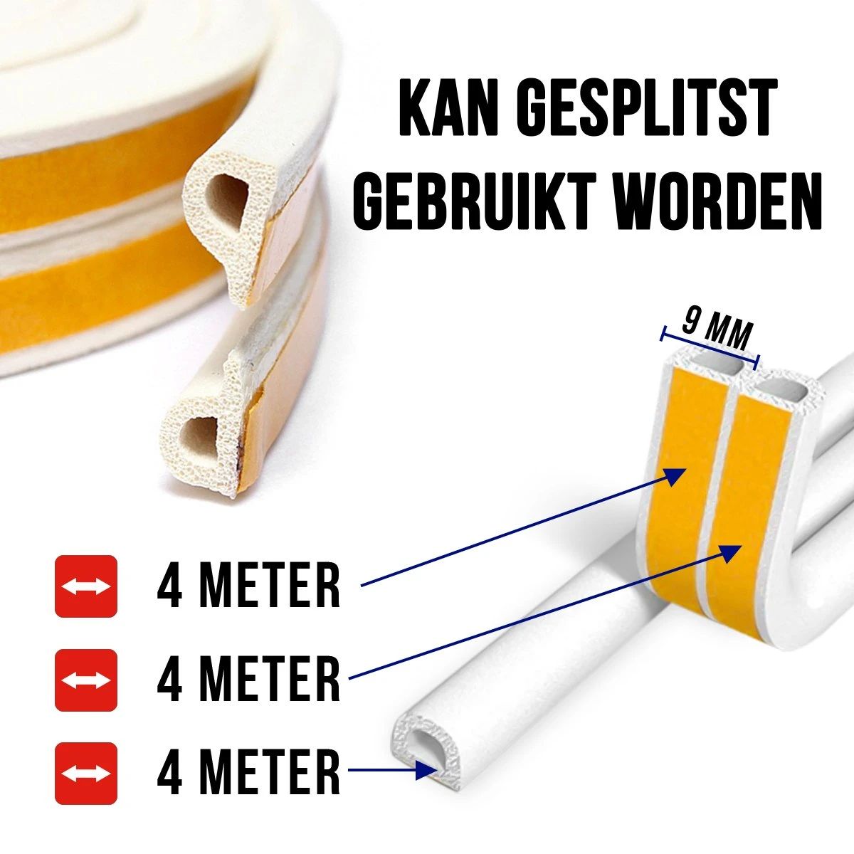 AWEMOZ Tochtband 12 Meter Lang - Tochtband Zelfklevend - Tochtstrips Voor Deuren - Zelfklevend - Tochtstopper - Tochtrol - Tochtstrip - Tochtwering - Hoogwaardig Foam 3 AWEMOZ Tochtband 12 Meter Lang - Tochtband Zelfklevend - Tochtstrips Voor Deuren - Zelfklevend - Tochtstopper - Tochtrol - Tochtstrip - Tochtwering - Hoogwaardig Foam - Afbeelding 3