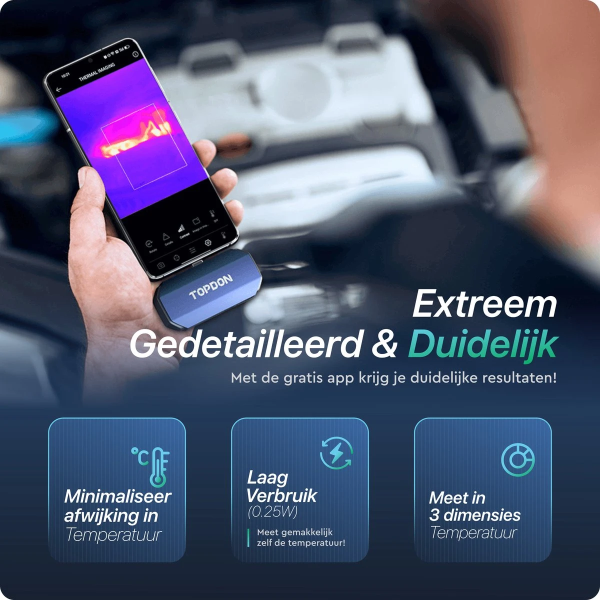 Linocs - Warmtebeeldcamera PRO2023 - Warmtecamera Voor Android En Windows - 256 X 192 Pixels - -20 Tot +550 °C 4 Linocs - Warmtebeeldcamera PRO2023 - Warmtecamera Voor Android En Windows - 256 X 192 Pixels - -20 Tot +550 °C - Afbeelding 4