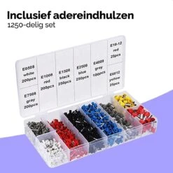 Dayshake Adereindhulstang - Inclusief 1250 Adereindhulzen - 0.25mm² - 10mm² - Vierkante Persing - Krimptang - Kabelschoentang -Makita || Merkloos || Stanley Verkoopwinkel 1200x1200 39