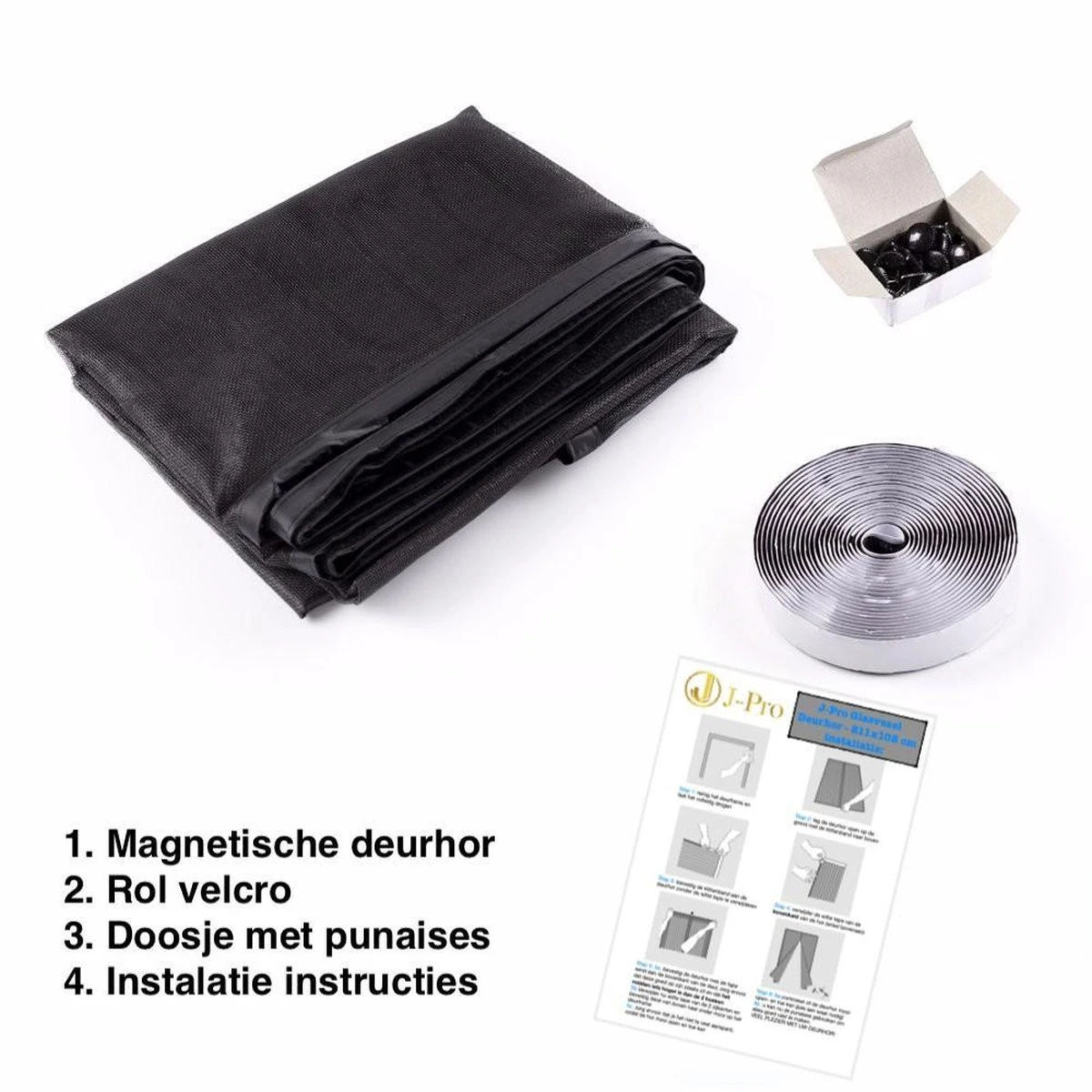 J-Pro Magnetisch Vliegengordijn - High Quality Glasvezel Deurhor- Deurgordijn - 210x101 Cm – Grijs 9 J-Pro Magnetisch Vliegengordijn - High Quality Glasvezel Deurhor- Deurgordijn - 210x101 Cm – Grijs - Afbeelding 9