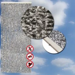 Wicotex- Vliegengordijn-chenille-kattenstaart Zwart Mix 90x220cm