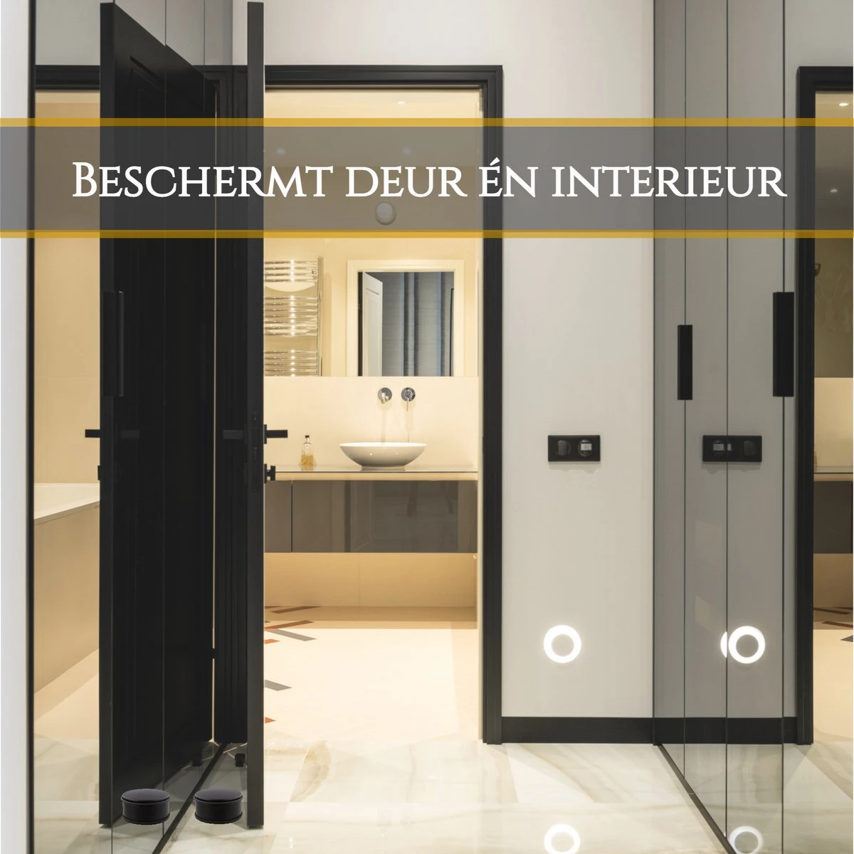 MESC Deurstopper Deurstop Deurstopper Binnen Deurbuffer Zwart - 1.1kg - 11x11x6cm 3 MESC Deurstopper Deurstop Deurstopper Binnen Deurbuffer Zwart - 1.1kg - 11x11x6cm - Afbeelding 3
