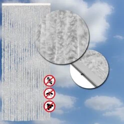 Wicotex-Vliegengordijn-chenille-kattenstaart Grijs Mix 90x220cm