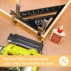 Winkelhaak - Blokhaak - Zwaaihaak - Schrijfhaak - Speed Square - Metaal - Inclusief Bouwpotlood - Gratis Vervulbaar Bouwpotlood -Makita || Merkloos || Stanley Verkoopwinkel 1200x1200 417