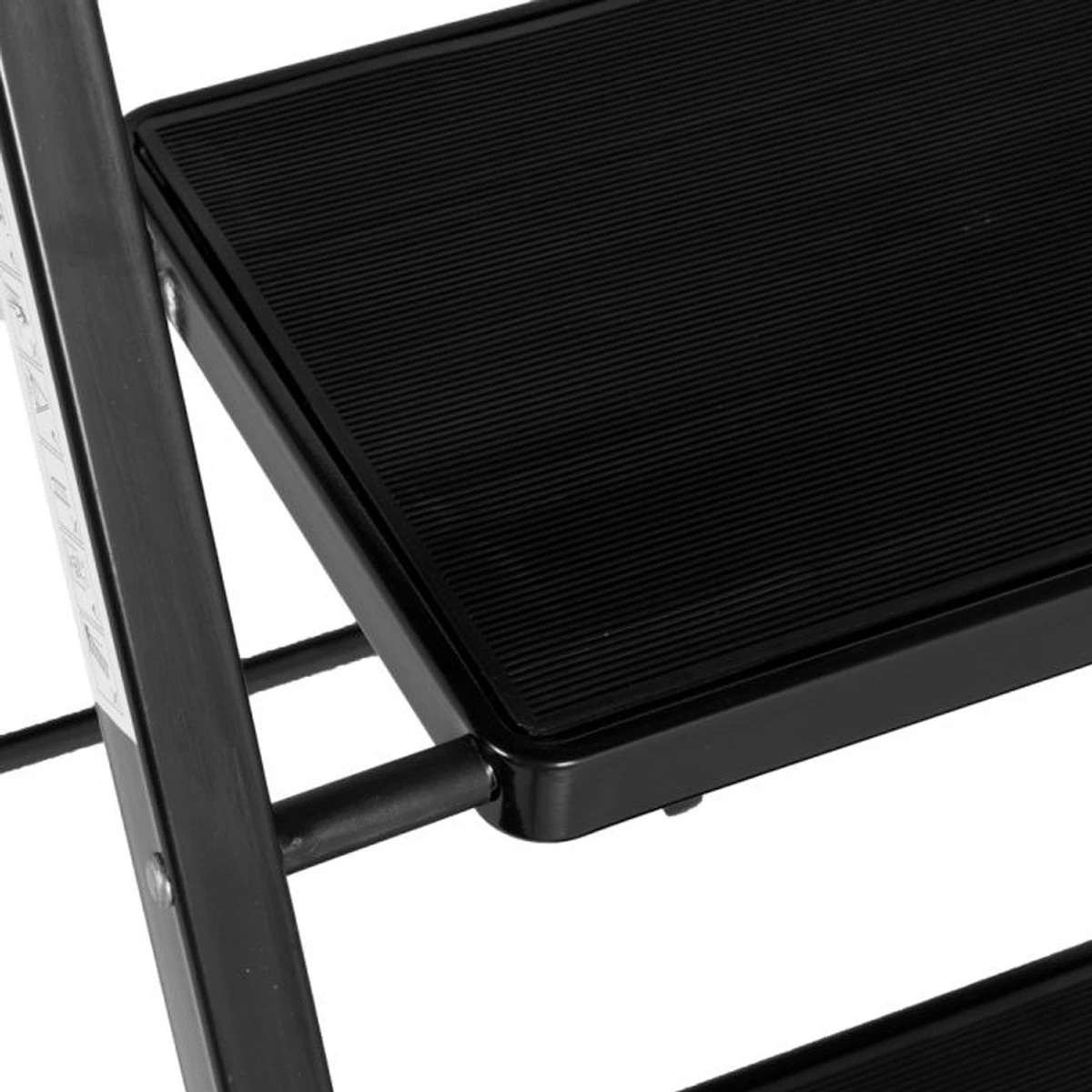 Kibani Keukentrapje - 4 Treden - Huishoudtrap - Keukentrap - Opstapje - Metaal - Opvouwbaar - Inklapbaar - Zwart - Antislip - Stevig 2 Kibani Keukentrapje - 4 Treden - Huishoudtrap - Keukentrap - Opstapje - Metaal - Opvouwbaar - Inklapbaar - Zwart - Antislip - Stevig - Afbeelding 2