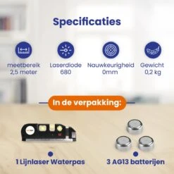 Handymen Kruislijnlaser - Lijnlaser Waterpas - Laserwaterpas Met Afstandsmeter - Rolmaat 2,5m - Alles In Één -Makita || Merkloos || Stanley Verkoopwinkel 1200x1200 459