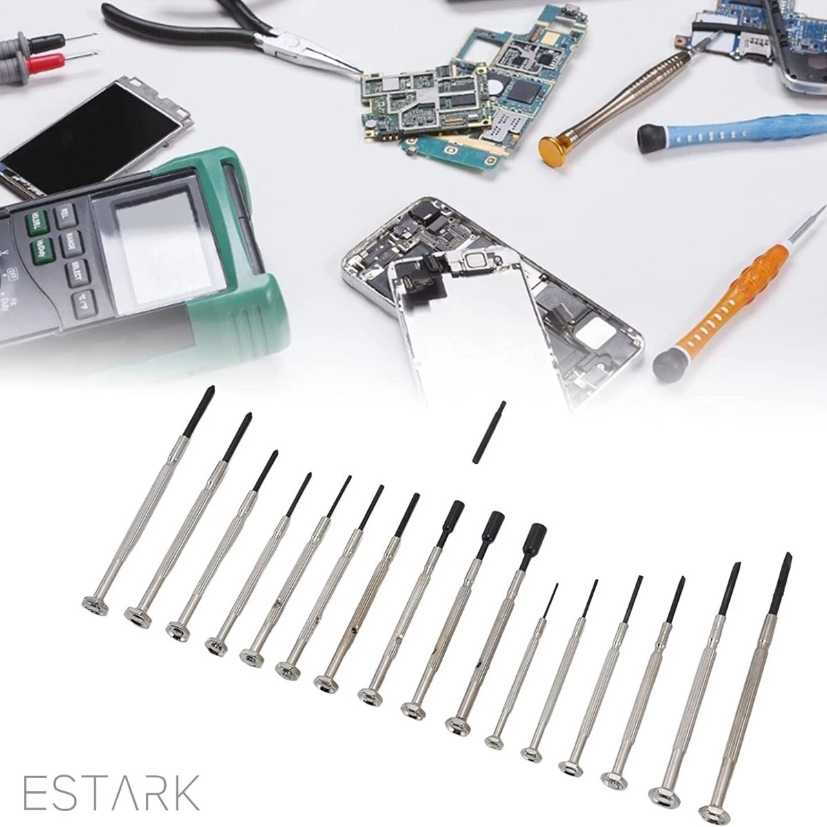 Mini Schroevendraaier Set - Kruiskop / Platte Kop - Precisie Juweliers Schroevendraaier Set - Kleine Horloge Schroevendraaier - Plat Kruis - 16-DELIG 7 Mini Schroevendraaier Set - Kruiskop / Platte Kop - Precisie Juweliers Schroevendraaier Set - Kleine Horloge Schroevendraaier - Plat Kruis - 16-DELIG - Afbeelding 7