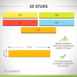 2DOBOARD Herschrijfbare Balk Whiteboard Magneten - 15 X 2,5 Cm - 25 Stuks - Mix: 5 Kleuren - Planbord Kind - Weekplanner Kind -Makita || Merkloos || Stanley Verkoopwinkel 1200x1200 521
