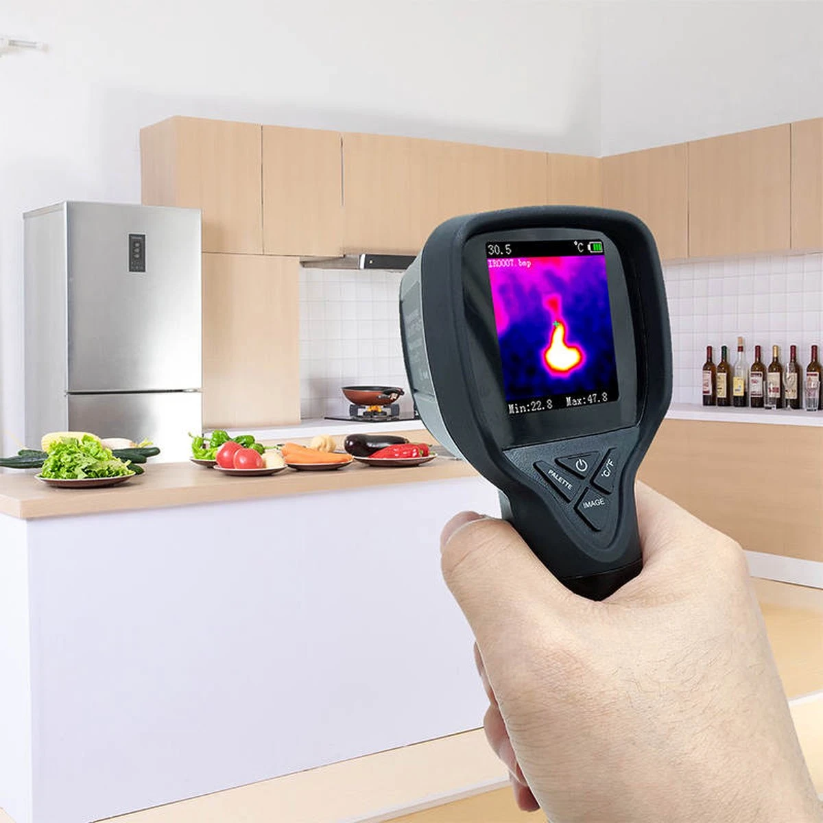 HTI HT-175 Warmtebeeldcamera - Warmtecamera - Thermische Camera - WarmteBeeld Camera - WarmteBeeld -20 Tot 300 °C - 32x32 Pixels 3 HTI HT-175 Warmtebeeldcamera - Warmtecamera - Thermische Camera - WarmteBeeld Camera - WarmteBeeld -20 Tot 300 °C - 32x32 Pixels - Afbeelding 3