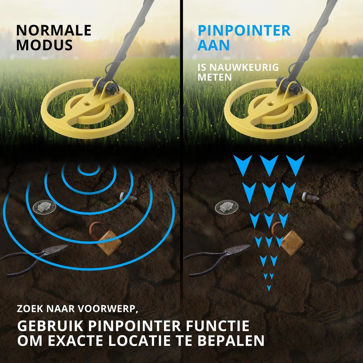 MacGyver Metaaldetector Target Met Unieke Pinpointer ( Nog Nauwkeuriger) - Detectie Apparaat Tot 20cm - Display - Waterdichte Zoekspoel 2 MacGyver Metaaldetector Target Met Unieke Pinpointer ( Nog Nauwkeuriger) - Detectie Apparaat Tot 20cm - Display - Waterdichte Zoekspoel - Afbeelding 2