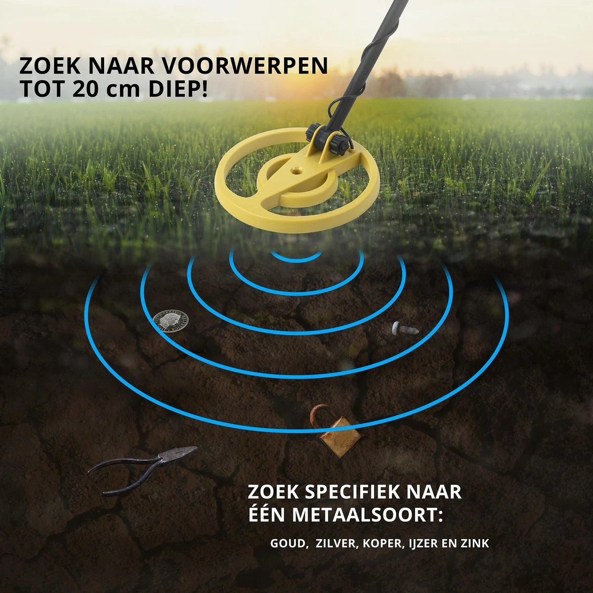 MacGyver Metaaldetector Target Met Unieke Pinpointer ( Nog Nauwkeuriger) - Detectie Apparaat Tot 20cm - Display - Waterdichte Zoekspoel 3 MacGyver Metaaldetector Target Met Unieke Pinpointer ( Nog Nauwkeuriger) - Detectie Apparaat Tot 20cm - Display - Waterdichte Zoekspoel - Afbeelding 3