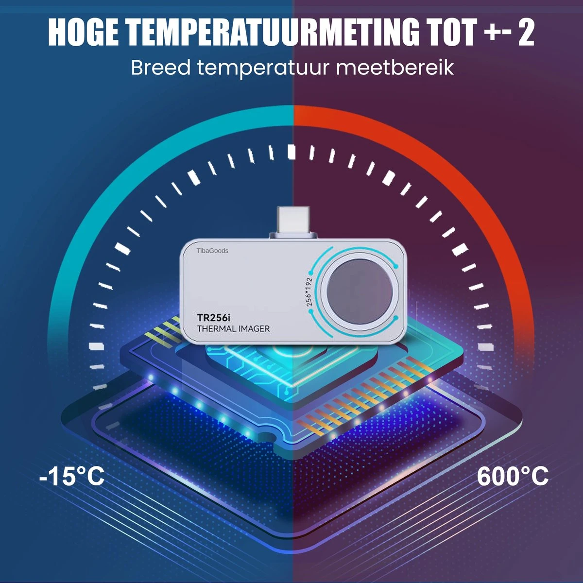 TibaGoods - Warmtebeeldcamera - Warmtecamera Voor Android En Windows (USBC) - 256 X 192 Pixels - -15 Tot 600 °C - Thermische Camera 3 TibaGoods - Warmtebeeldcamera - Warmtecamera Voor Android En Windows (USBC) - 256 X 192 Pixels - -15 Tot 600 °C - Thermische Camera - Afbeelding 3