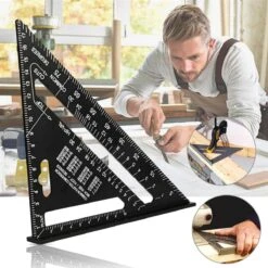 Detepo Winkelhaak - Timmerman Meet Driehoek - Blokhaak Gemaakt Van Metaal - Speed Square - 5 In 1 Gradendriehoek - Zwart -Makita || Merkloos || Stanley Verkoopwinkel 1200x1200 578