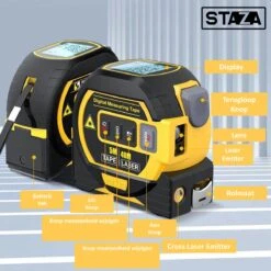 Staza - Rolmaat Multifunctionele Digitale Laser - 40M - Afstandsmeter - Elektronische Metrische Systeem - 5M Meetlint - Roestvrij - Afstandsmeters - Display - Slimme Rolmaat -Makita || Merkloos || Stanley Verkoopwinkel 1200x1200 636