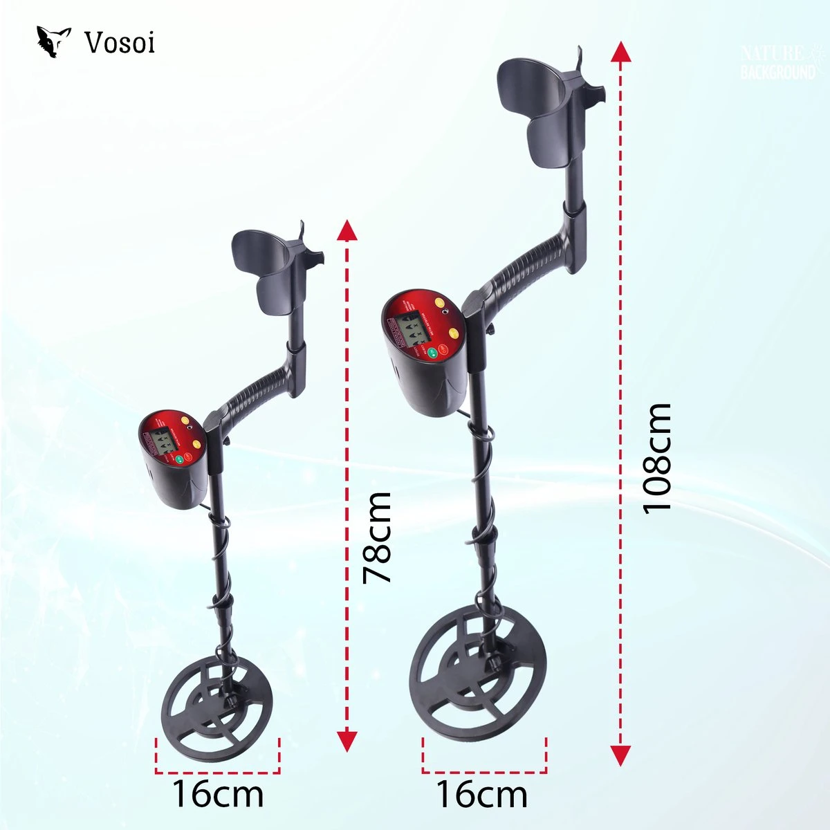 Vosoi - Hoogwaardige Metaal Detector - Inclusief Koptelefoon En Schep + Opberghoes - LCD Display - Nauwkeurige Pinpointer Optie - Verstelbare Hoogte - Waterdichte Zoekspoel - Geschikt Voor Kinderen En Volwassenen 4 Vosoi - Hoogwaardige Metaal Detector - Inclusief Koptelefoon En Schep + Opberghoes - LCD Display - Nauwkeurige Pinpointer Optie - Verstelbare Hoogte - Waterdichte Zoekspoel - Geschikt Voor Kinderen En Volwassenen - Afbeelding 4