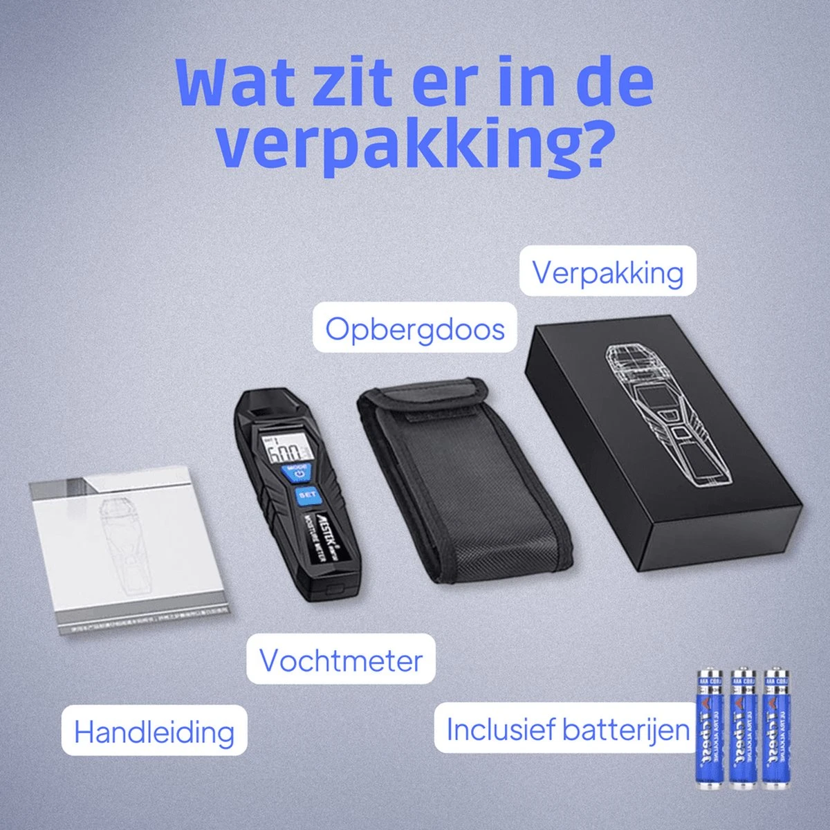 Mestek Vochtmeter WM700 - Hygrometer - Muren - Binnen - Vochtmeters - Inclusief Opbergtas 8 Mestek Vochtmeter WM700 - Hygrometer - Muren - Binnen - Vochtmeters - Inclusief Opbergtas - Afbeelding 8