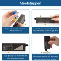 Colorful Sun® Professionele Diamant Tester - Diamond Tester - Diamond Selector Pen - Gratis 9v Batterij - Draagbare - Voor Diamant, Saffier, Robijn, Kristal, Agaat, Jade, Edelstenen - Hoge Nauwkeurigheid - Met LED - Met Opbergdoosje - Zwart -Makita || Merkloos || Stanley Verkoopwinkel 1200x1200 815