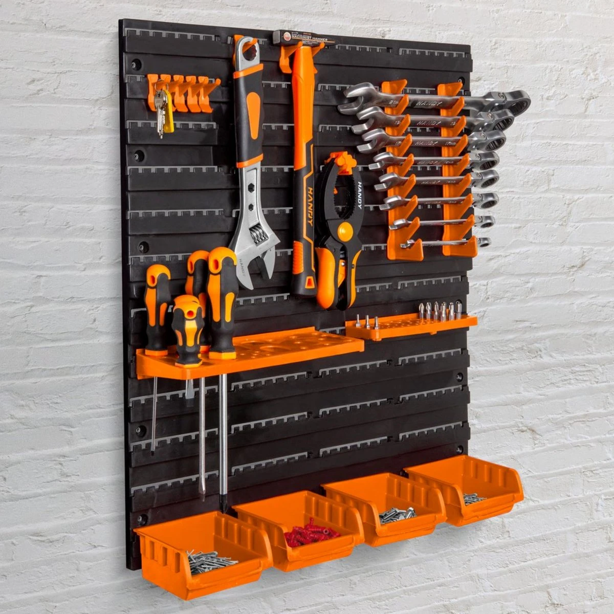 Handy - Wand Gereedschapshouder Voor In Garage Of Schuur - 2 Panelen - Met Toebehoren! - Gereedschapsorganizer - Gereedschapswand - Ophangsysteem - Gereedschapsbord 4 Handy - Wand Gereedschapshouder Voor In Garage Of Schuur - 2 Panelen - Met Toebehoren! - Gereedschapsorganizer - Gereedschapswand - Ophangsysteem - Gereedschapsbord - Afbeelding 4