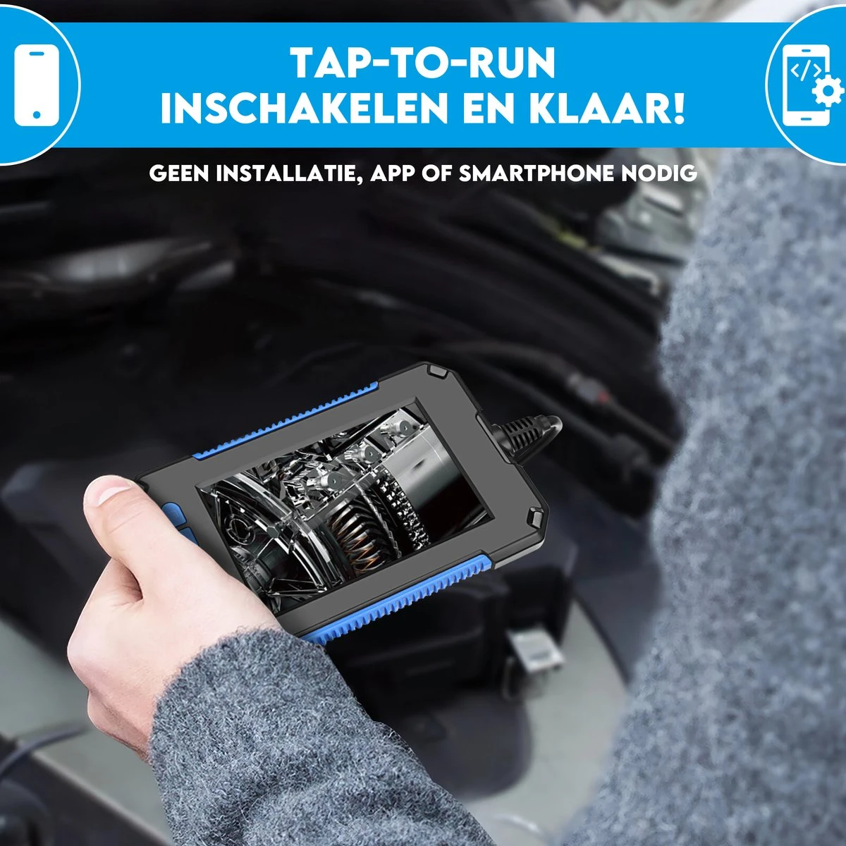 Looki Endoscoop Met Scherm 5M + GRATIS 32GB SD-kaart - Inspectie Camera – 1080P LED Verlichting – 4.3 Inch Scherm – 8 Mm Dik - IP67 Waterdicht 2 Looki Endoscoop Met Scherm 5M + GRATIS 32GB SD-kaart - Inspectie Camera – 1080P LED Verlichting – 4.3 Inch Scherm – 8 Mm Dik - IP67 Waterdicht - Afbeelding 2