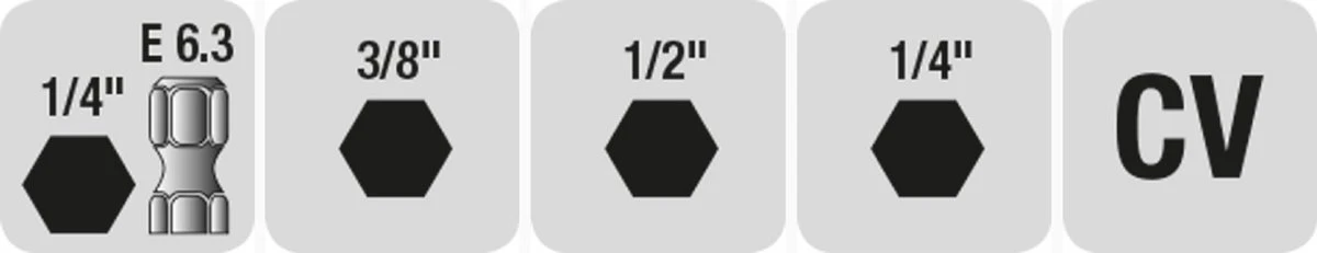 KWB - Adapterset Voor Dopsleutels - 1/4-1/2-3/4 Inch - 3 Stuks 8 KWB - Adapterset Voor Dopsleutels - 1/4-1/2-3/4 Inch - 3 Stuks - Afbeelding 8