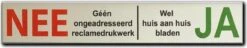 Nee Ja Sticker - Brievenbussticker Nee Ja Kleur - 150 X 25 X 1 Mm - Promessa-Design.