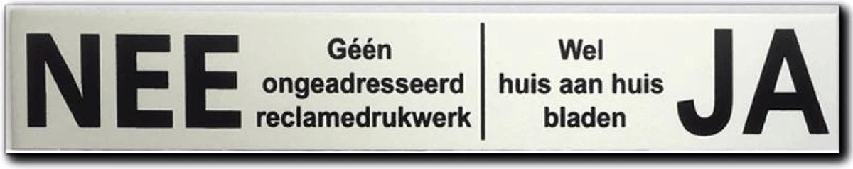 Merkloos NEE JA Sticker - Brievenbussticker Nee Ja Aluminium Zwart - 150 Mm X 25 Mm X 0,5 Mm - Promessa-Design. 1 Merkloos NEE JA Sticker - Brievenbussticker Nee Ja Aluminium Zwart - 150 Mm X 25 Mm X 0,5 Mm - Promessa-Design.