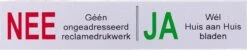 Aluminium Bordje Ja Nee Brievenbus Sticker! Ja-Nee Sticker Geen Reclame Aluminium Ja Nee Bordje