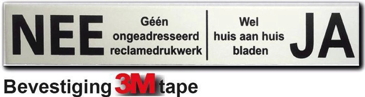 Merkloos NEE JA Sticker - Brievenbussticker Nee Ja Aluminium Zwart - 150 Mm X 25 Mm X 0,5 Mm - Promessa-Design. 2 Merkloos NEE JA Sticker - Brievenbussticker Nee Ja Aluminium Zwart - 150 Mm X 25 Mm X 0,5 Mm - Promessa-Design. - Afbeelding 2