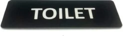 Deurbordje Toilet - WC Bordjes – Tekstbord WC – Toilet Bordje - Bordje – Zwart Wit - Pictogram - Zelfklevend – 5 Cm X 15 Cm X 1,6 Mm - 5 Jaar Garantie