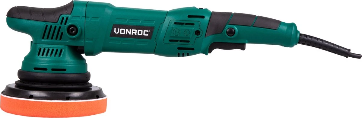 VONROC Excentrische Poetsmachine – 1050W – Ø150MM – Soft Start – Incl. 4 Schijven, Steunschijf & Tas 2 VONROC Excentrische Poetsmachine – 1050W – Ø150MM – Soft Start – Incl. 4 Schijven, Steunschijf & Tas - Afbeelding 2