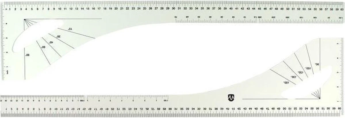 Patroontekenliniaal 60cm 2 Patroontekenliniaal 60cm - Afbeelding 2