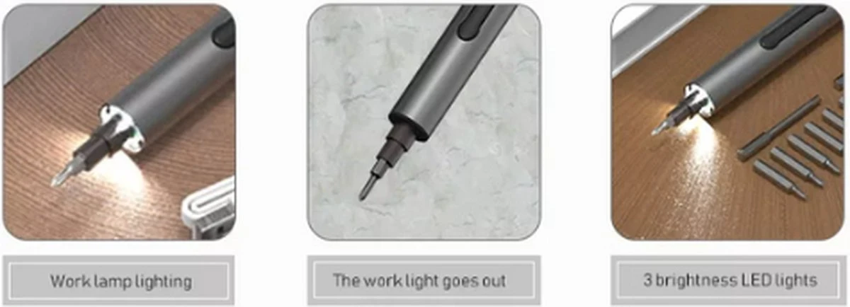 EYSS / Oplaadbare Electrische Schroevendraaier Set / In De Auto / Pocket Schroevendraaier Voor Snelle Reparaties / USB-C Oplader 2 EYSS / Oplaadbare Electrische Schroevendraaier Set / In De Auto / Pocket Schroevendraaier Voor Snelle Reparaties / USB-C Oplader - Afbeelding 2