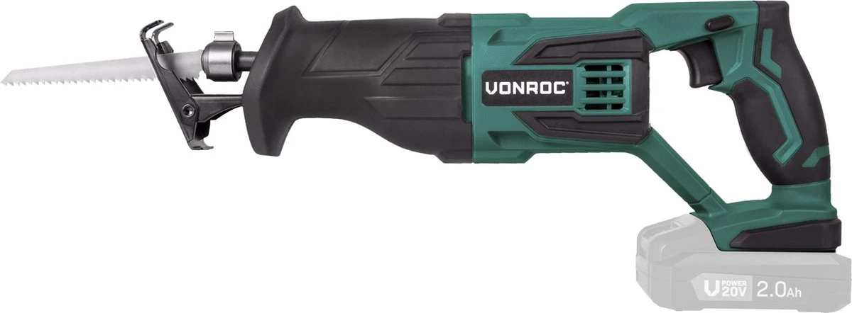 VONROC Accu Reciprozaag – VPower 20V – Incl. Zaagbladen & Opbergtas - Losse Body (geleverd Zonder Accu En Lader) 10 VONROC Accu Reciprozaag – VPower 20V – Incl. Zaagbladen & Opbergtas - Losse Body (geleverd Zonder Accu En Lader) - Afbeelding 10