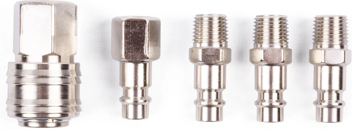 Hofftech GAV Lucht Euro Koppeling Set 1/4" - 5 Delig 6 Hofftech GAV Lucht Euro Koppeling Set 1/4" - 5 Delig - Afbeelding 6