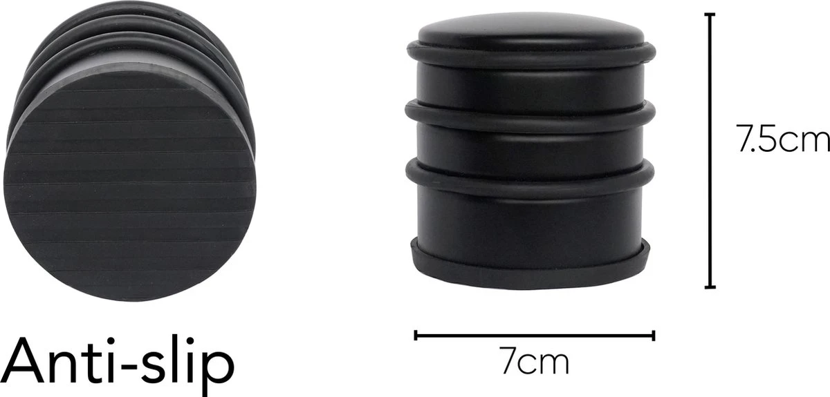 2x Woonzinnig Deurstopper Mat Zwart 1.1 Kg - Voor Binnen En Buiten - Deurbuffer Ø7 X 7.5 Cm 4 2x Woonzinnig Deurstopper Mat Zwart 1.1 Kg - Voor Binnen En Buiten - Deurbuffer Ø7 X 7.5 Cm - Afbeelding 4