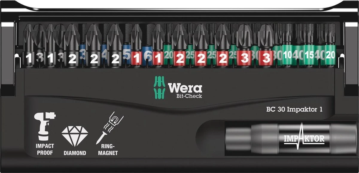 Wera 05057690001 30 Delige Bitcheck Impaktor 1 Bitset - PH/PZ/TX/HX 2 Wera 05057690001 30 Delige Bitcheck Impaktor 1 Bitset - PH/PZ/TX/HX - Afbeelding 2