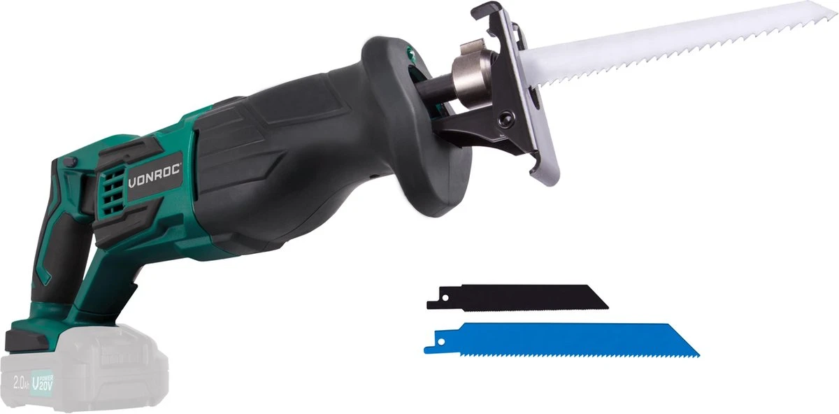 VONROC Accu Reciprozaag – VPower 20V – Incl. Zaagbladen & Opbergtas - Losse Body (geleverd Zonder Accu En Lader) 1 VONROC Accu Reciprozaag – VPower 20V – Incl. Zaagbladen & Opbergtas - Losse Body (geleverd Zonder Accu En Lader)