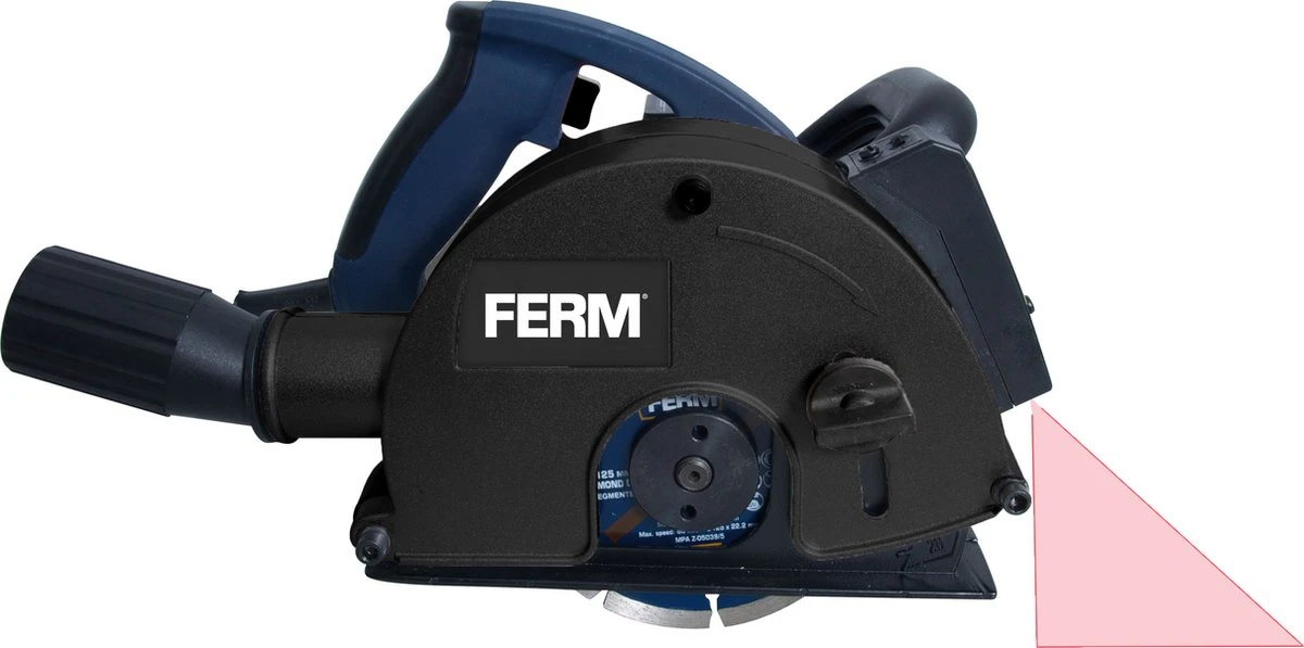 FERM WSM1009 Muurfrees - Freesmachine - 1700W - Met 2 Diamantschijven 125mm - Laser - Stofzuigadapter - Stevige Opbergkoffer 3 FERM WSM1009 Muurfrees - Freesmachine - 1700W - Met 2 Diamantschijven 125mm - Laser - Stofzuigadapter - Stevige Opbergkoffer - Afbeelding 3