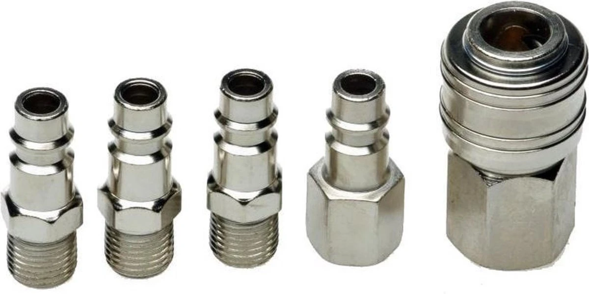 Hofftech GAV Lucht Euro Koppeling Set 1/4" - 5 Delig 1 Hofftech GAV Lucht Euro Koppeling Set 1/4" - 5 Delig