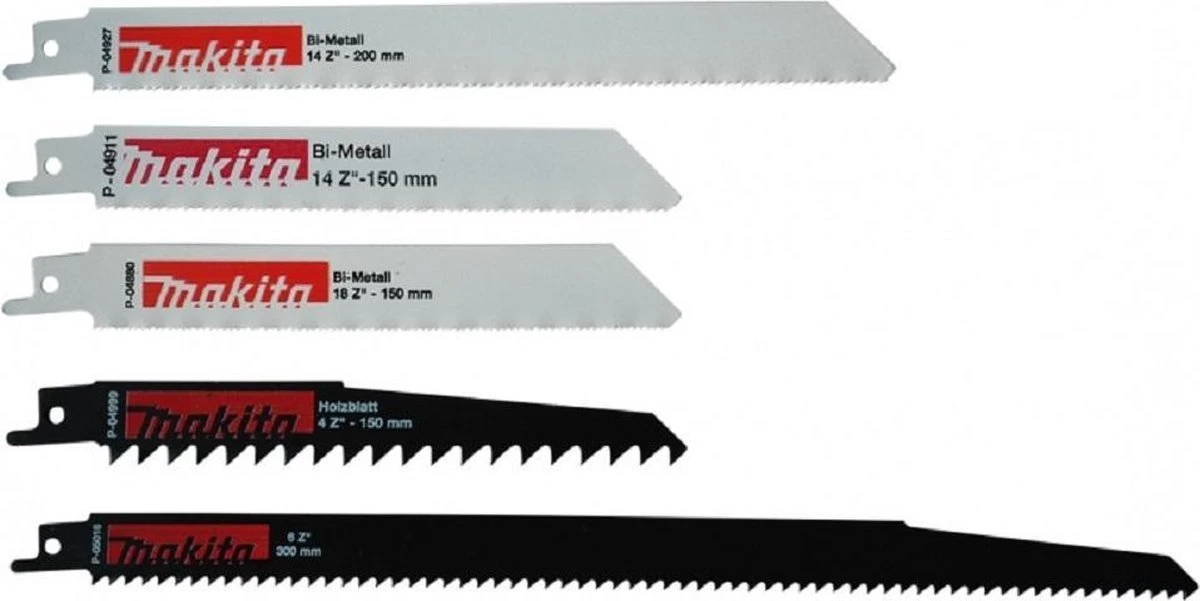 Makita P-83945 Reciprozaagbladen-assortiment 5-delig 1 Makita P-83945 Reciprozaagbladen-assortiment 5-delig