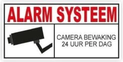 Alarm Systeem Sticker Camera. 12 Stuks. Beveiligingsstickers Wit. ( Achterkant Plakt ) 10 Cm X 4,5 Cm